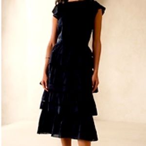 Tall medium gorgeous tiered black cotton dress